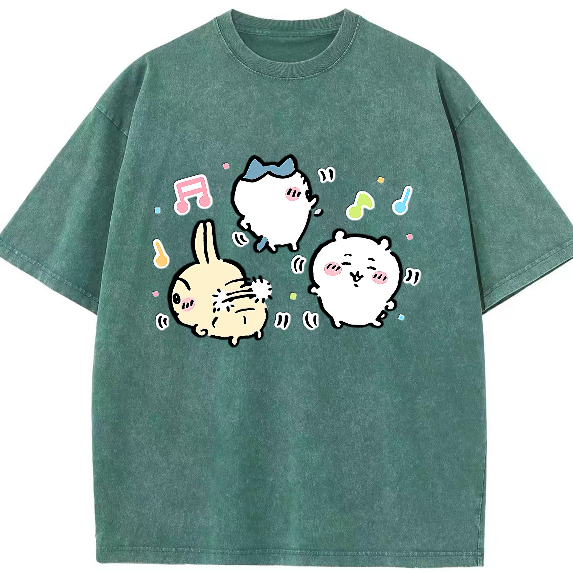 （画像用） ちいかわ うさぎ Chii-kawa usagi 綿100% ヴィンテージ風 半袖Tシャツ（フロントプリント）